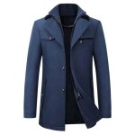 Parka chauffante hommes hiver laine chaud grande taille de paississant 4xl xd584 bleu