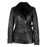 Parka cuir cintr - marque - modle - couleur noire - genre femme - type de public adulte