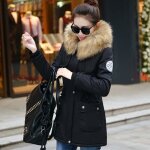 Parka femme camouflage en coton paississant - noir
