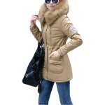 Parka femme - coupe longue - capuche - kaki