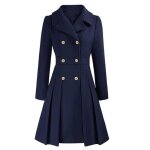 Parka femmes hiver long chaud matelasse automne trench xd557 bleu marine
