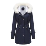 Parka femme - mobigarlan - xh501aa - chaleureuse parka dautomne dhiver - bleu marine - grande taille ...