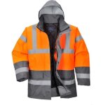 Parka haute visibilit� bicolore portwest matelass�e - orange / gris