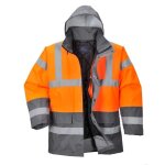 Parka haute visibilit� bicolore portwest matelass�e - orange / noir