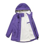 Parka hiver femme  capuche double polaire veste mi longue epaisse chaude couleur unie