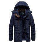 Parka homme a capuche amovible hiver double polaire manches longues chaud epais