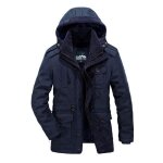 Parka homme à capuche amovible plus de velours parka hommes à poches multiples avec cordon de serrage ... Parka homme à capuche amovible plus de velours parka hommes à poches multiples avec cordon de serrage ...