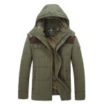 Parka homme - capuche - manteau paississant - kaki