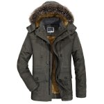 Parka homme de marque  capuche movible vtement masculin paississant parka hommesvert militaire