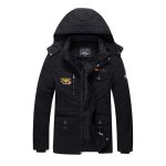 Parka homme hiver a capuche amovible doublee polaire manches longues chaud epais