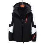 Parka homme hiver avec capuche col montant casual noir Parka homme hiver avec capuche col montant casual noir