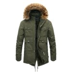 Parka homme parka homme hiver  capuche dtachableparka homme multi - poches longue casual epaisse chaude ...