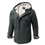Parka homme hiver chaud casual a capuche multi - poches grande taille gris Parka homme hiver chaud casual a capuche multi - poches grande taille gris