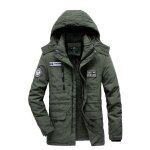 Parka homme hiver doublée polaire a capuche amovible manches longues casual chaud epais couleur unie Parka homme hiver doublée polaire a capuche amovible manches longues casual chaud epais couleur unie
