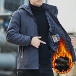 Parka homme hiver doublée polaire avec capuche amovible manches longues chaud epais - gris Parka homme hiver doublée polaire avec capuche amovible manches longues chaud epais - gris