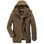 Parka homme mi - longue capuc m - marron - homme - adulte