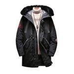 Parka homme mi - longue funmoon - noir - blouson aviateur chaud hiver Parka homme mi - longue funmoon - noir - blouson aviateur chaud hiver
