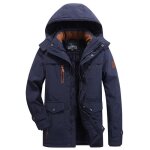 Parka homme de marque plus de velours parka  capuche detachable parka hommes brod long parka homme ...