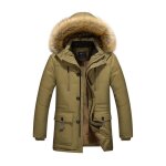 Parka homme - veste  capuche slim en coton rembourr - bleu