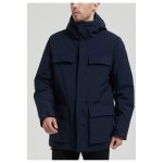 Parka - marine - homme - impermable - mi - saison - 4 poches plaques
