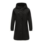 Parka de pluie femmes - coupe - vent impermable dextrieur -  capuche - xd338a - noir