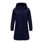 Parka de pluie femmes - coupe - vent impermable dextrieur -  capuche - xd338 - bleu marine