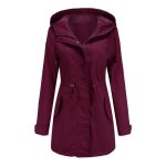 Parka de pluie femmes - xd329 - coupe - vent imperméable à capuche - bordeaux Parka de pluie femmes - xd329 - coupe - vent imperméable à capuche - bordeaux