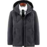 Parka polaire � capuche pour homme �paisse et chaude coupe - vent � la mode hiver gris