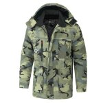 Parka de travail homme doublure amovible cargo camouflage rsistance  leau - jaune vert