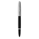 Stylo plume - parker - 51 - corps rsine noire - capuchon inox poli - plume fine acier