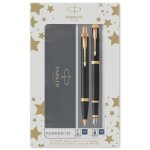 Coffret cadeau duo - parker - im - stylo plume noir - stylo bille noir - attributs dor�s