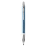 Parker im premium stylo bille - bleu clair - attributs chroms - recharge bleue pointe moyenne - coffret ...