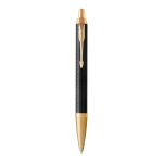 Stylo bille - parker - im premium - noir - attributs dor�s - recharge bleue pointe moyenne