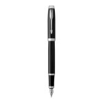 Stylo plume - parker - im - laque noire - plume fine - attributs chrom�s