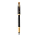 Stylo plume - parker - im premium - laque noire - plume fine - attributs dorés Stylo plume - parker - im premium - laque noire - plume fine - attributs dorés