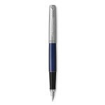 Stylo plume - parker - jotter - bleu royal - plume moyenne - attributs chroms