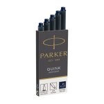 Cartouches dencre - parker - quink - longues - bleu / noir - standard
