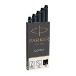 Cartouches dencre - parker - quink - longues 75 mm - encre noire - bote de 5