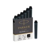 Cartouches dencre - parker - quink - 6 courtes - noir - pour stylo plume