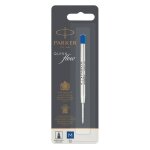 Recharge bille - parker - quinkflow - pointe moyenne - encre bleue - blister x 1