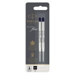 Recharge bille - parker - quinkflow - pointe moyenne - encre noire - blister x 2