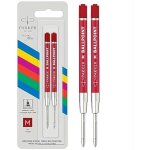 Recharge stylo bille - parker - quinkflow - encre rouge - pointe moyenne - lot de 2