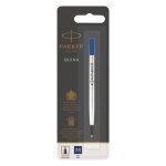 Recharge stylo roller - parker - quink - pointe moyenne - encre bleue - blister x 1