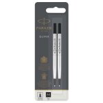 Recharge stylo roller - parker - quink - pointe moyenne - encre noire - blister x 2