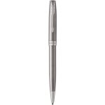 Stylo bille - parker - sonnet - acier inoxydable - palladium - recharge noire pointe moyenne