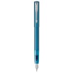 Stylo plume - parker - vector xl - laque turquoise mtallise - plume moyenne - recharge dencre bleue ...