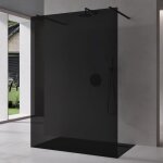 Paroi de douche fum�e mai & mai - br1vg - verre 8mm - 2 stabilisateurs rectangulaires noirs