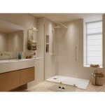 Paroi de douche à litalienne avec porte coulissante en métal style industriel - doré - 120 x 200 cm - ... Paroi de douche à litalienne avec porte coulissante en métal style industriel - doré - 120 x 200 cm - ...