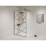 Paroi de douche � litalienne s�rigraphi�e - noir mat - 120 x 200 cm - triseo