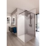 Paroi de douche en kit aurys baleares grey - verre timeless 8mm tremp� by saint - gobain - l. 140cm x ...